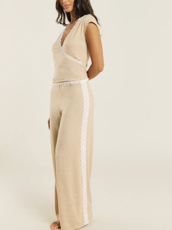 Other - Women's Beige Lace-Trim Pajama Set